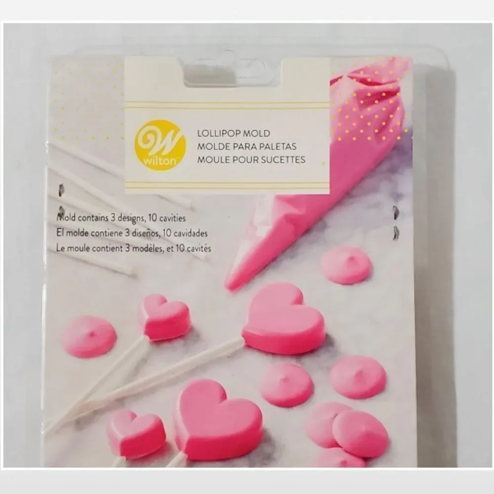 New Wilton Lollipop Molds Suckers Candy Mini Hearts Plastic Baking NWT